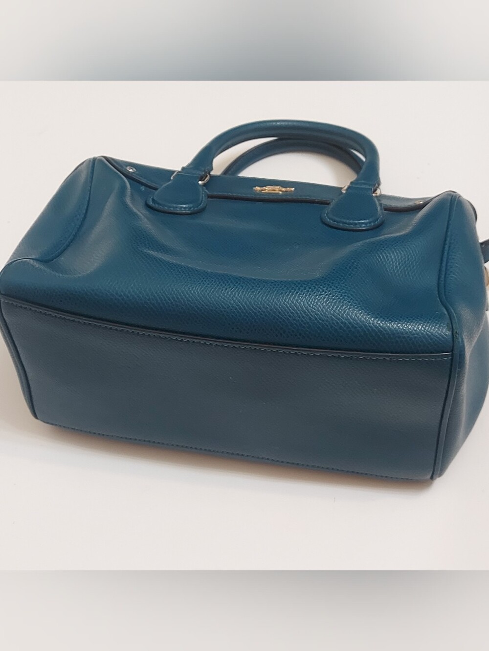 Coach Teal Pebble Leather Satchel - Coach Mini - Picture 5 of 10